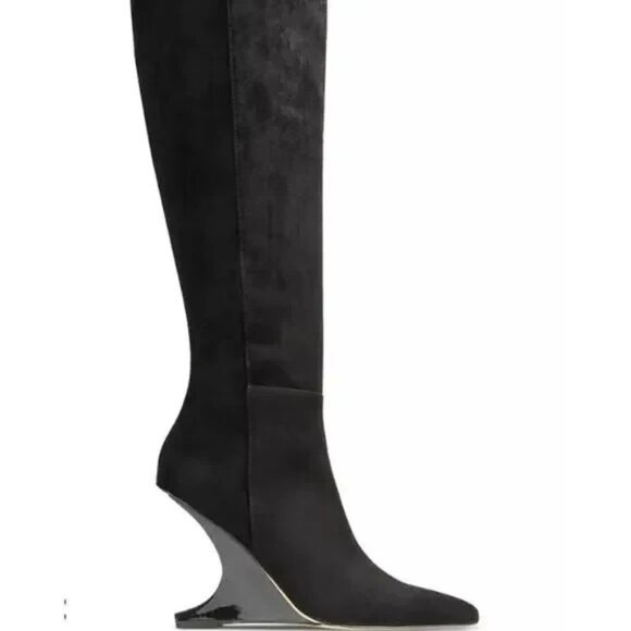 AAJ By Aminah Indigo Tall Dress Boots Black Size 7.5 MSRP $230 - Picture 2 of 7